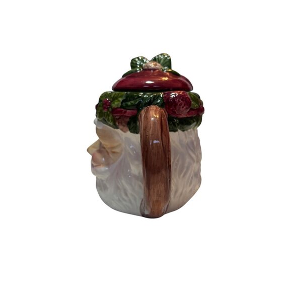 Vintage Hand-Painted Santa Claus Teapot With Lid Holiday Decor Ceramic Festive C - Picture 2 of 8